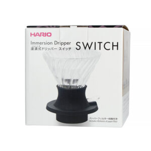 Hario – zestaw Immersion Switch V60-02, szklany drip + filtry