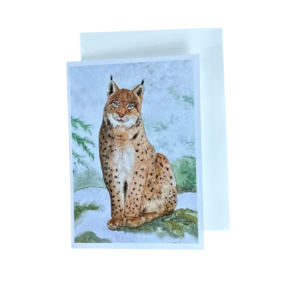 Kartka okolicznościowa handmade „Ryś” – MaviPoppy Art