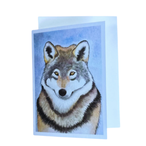 Kartka okolicznościowa handmade „Wilk” – MaviPoppy Art