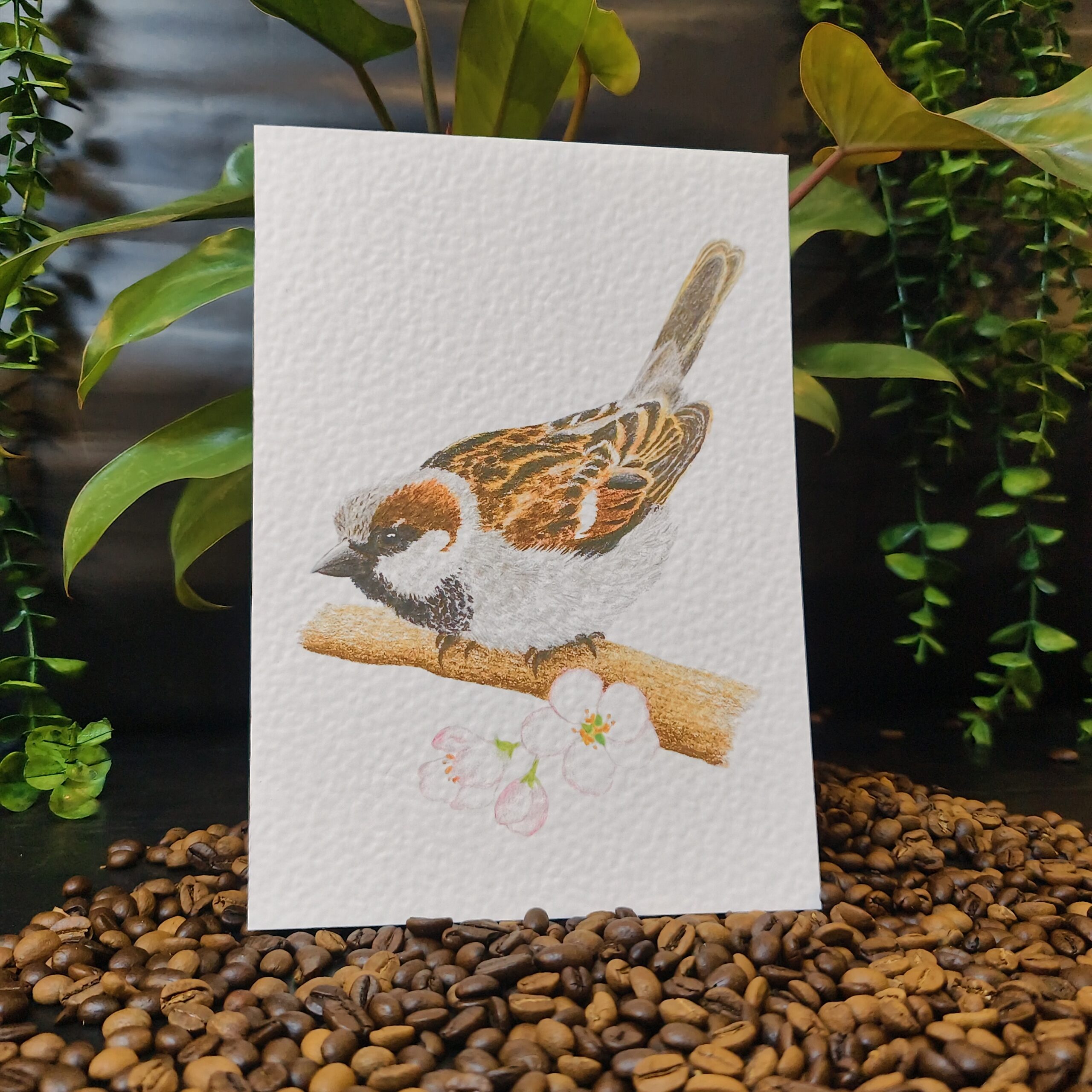 Plakat artystyczny A5 Wr&oacute;bel MaviPoppy Art