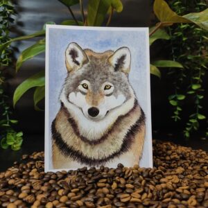 Plakat artystyczny A5 „Wilk” – MaviPoppy Art