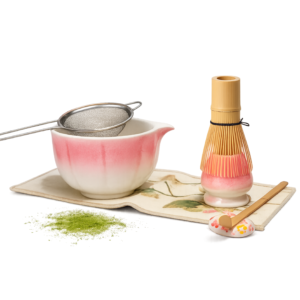 Ceramiczny zestaw do ceremonii matchy „Cherry Blossom” – 8 elementów