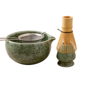 Ceramiczny zestaw do ceremonii matchy „Moss Green” – 6 elementów
