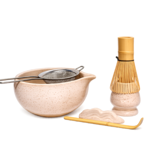 Ceramiczny zestaw do ceremonii matchy „Sand Beige” – 6 elementów