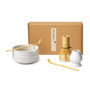 Ceramiczny zestaw do ceremonii matchy „Pure White” – 4 elementy