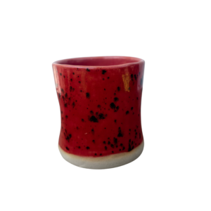 Czarka ceramiczna handmade „Biedronka” z wgnieceniami na palce 320 ml  – KC Creates Art