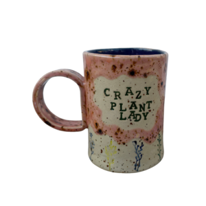 Kubek ceramiczny handmade „Crazy Plant Lady” 410 ml  – KC Creates Art