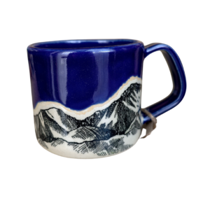 Kubek ceramiczny handmade „Kobaltowe Góry” 400 ml  – KC Creates Art