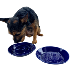 Komplet misek ceramicznych handmade dla psa lub kota „Kobalt”  – KC Creates Art