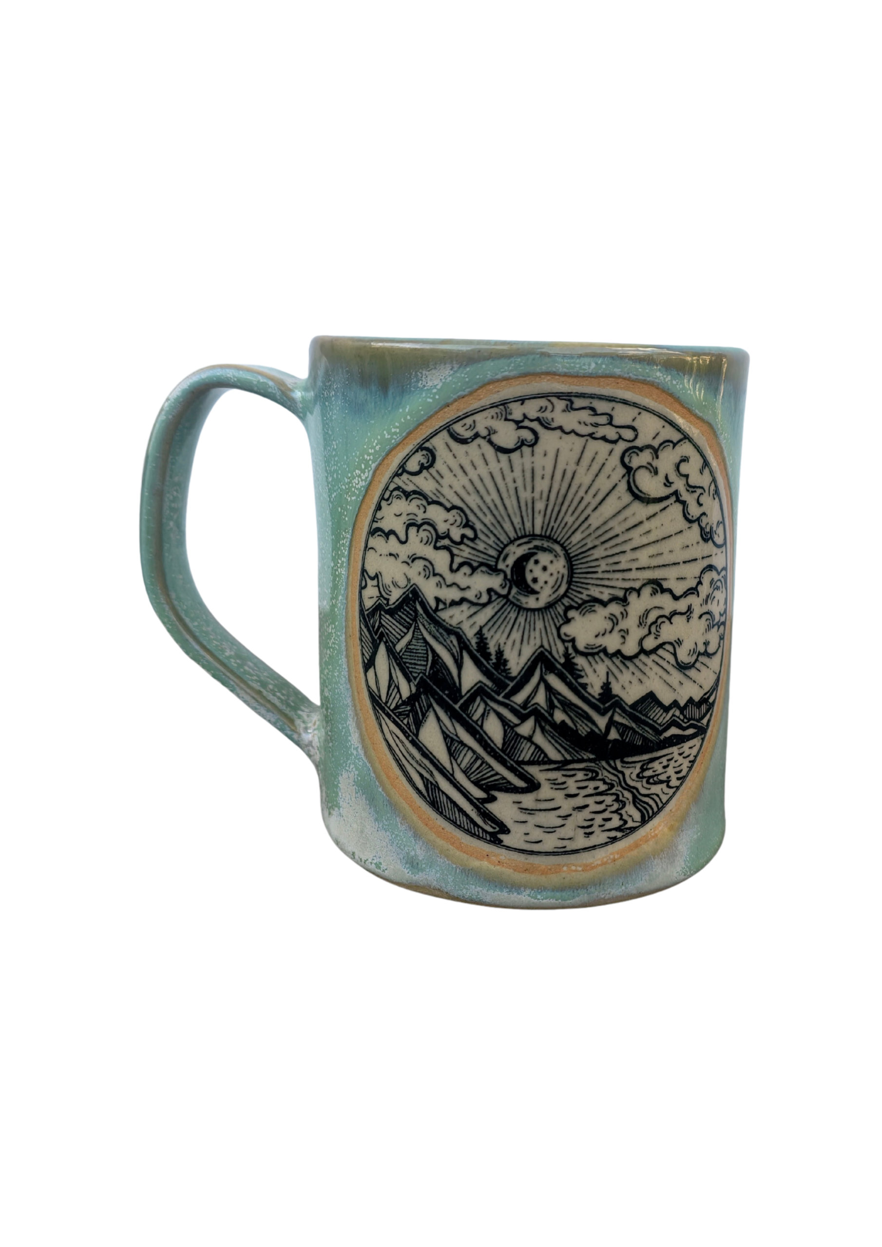 Kubek ceramiczny handmade OUTLET „Pejzaż” 600 ml  – KC Creates Art